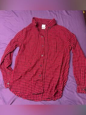 Goodfellow & Co Red and Black Plaid Shirt